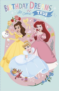 Girl's Birthday Card Dreams Do Come True from The Disney Princess Range (Ukg-613911)