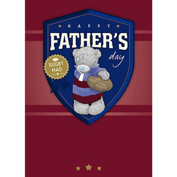 Rugby Mad Someone Fathers Day Cute Me To You Bear Open New Greeting Card