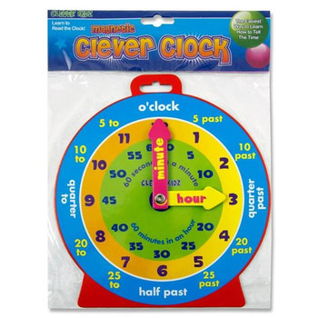 Educational Learning Time 23cm Magnetic Clever Clock by Clever Kidz