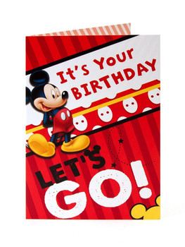 6 x Disney mickey mouse it's your birthday let's go ! birthday cards
