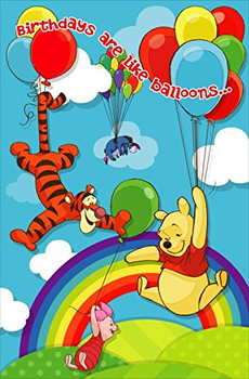 6 x  Disney winnie the pooh birthdays are like balloons... birthday cards