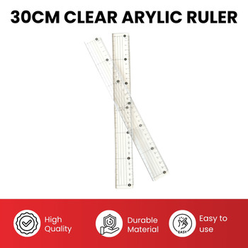30cm Acrylic Cutting Ruler with Steel Edge
