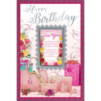 Happy Birthday Open Female Keepsake Treasures Greeting Card