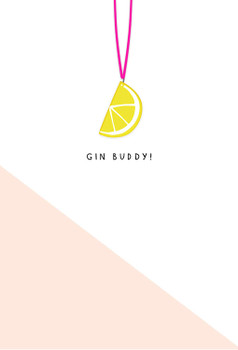Hotchpotch Gin Buddy Card with Lemon Slice Plastic Necklace