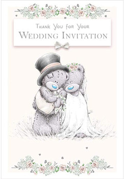 Me To You Bear Wedding Thank You Invitation Card