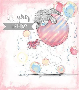 Me to You Tatty Teddy Greetings Card Bear on big balloon