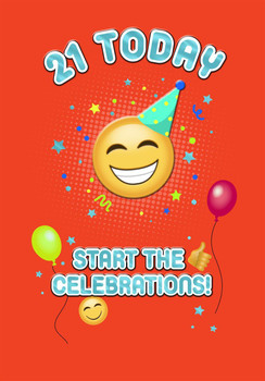 Smile Emoji Age 21st Birthday Card Hallmark 21 Today