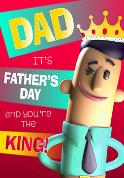 Dad You're King 3D Funny Father's Day Card Hallmark