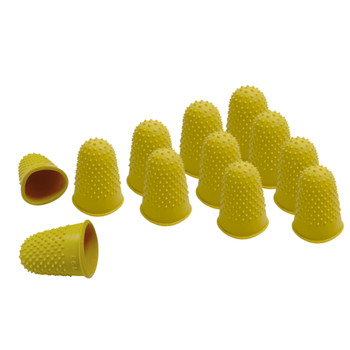 Pack of 12 Rubber Thimblettes - Large Thimble Finger Cones