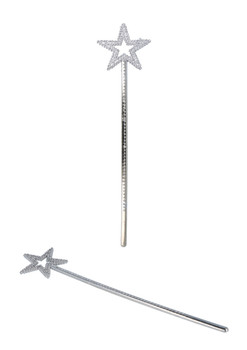 35cm Silver Star Wand Fancy Dress Accessory