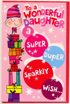 Wonderful Daughter Christmas Card Super