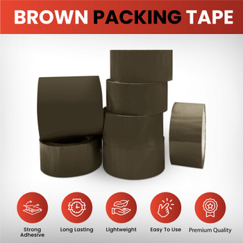 Pack of 6 Brown Packaging Tape 48mm x 66m (45 Micron)