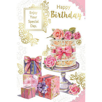 Happy Birthday Enjoy Your Special Day Open Female Birthday Celebrity Style Greeting Card