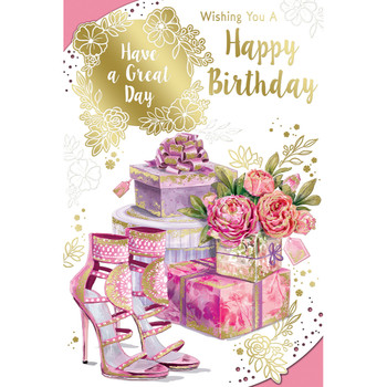Wishing You a Happy Birthday Have a Great Day Open Female Birthday Celebrity Style Greeting Card