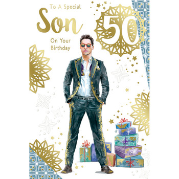 To a Special Son On Your 50th Birthday Celebrity Style Greeting Card