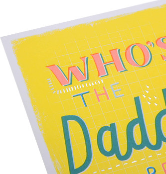 Daddy-to-Be Neon Inks and Foil Details Design Greeting Card