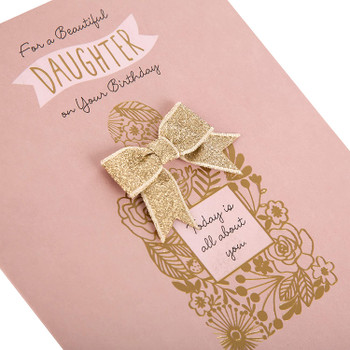 For a Beautiful Daughter 3D Glitter Design Birthday Card