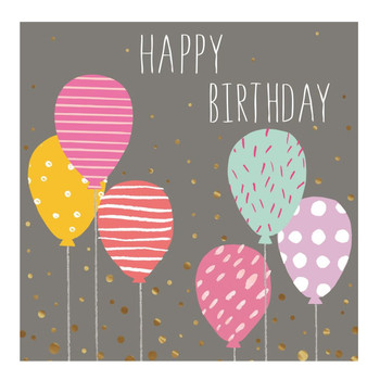 For Female Balloons Design Open Birthday Card