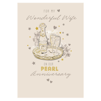 For My Wonderful Wife On Our Pearl Anniversary Card