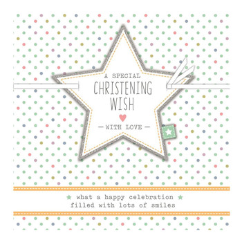 A Special Christening Wish With Love Open Greeting Card