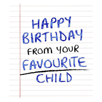 To Dad From Your Favourite Child Ruled Page Design Birthday Card