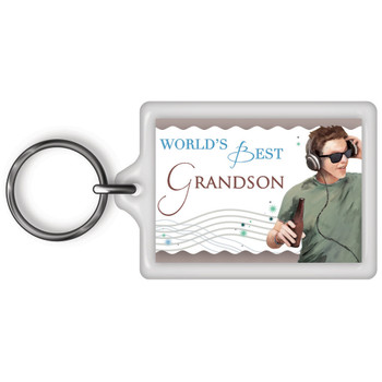 World's Best Grandson Celebrity Style Keyring