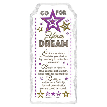 Go For Your Dream Sentimental Handcrafted Ceramic Plaque