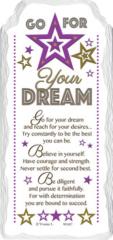 Go For Your Dream Sentimental Handcrafted Ceramic Plaque