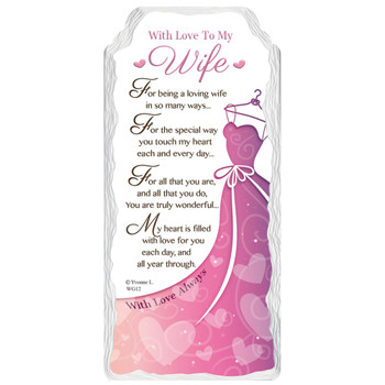 With Love To My Wife Sentimental Handcrafted Ceramic Plaque