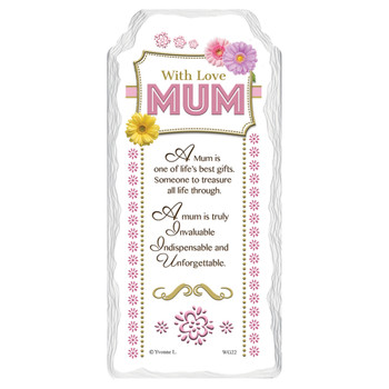 With Love Mum Sentimental Handcrafted Ceramic Plaque