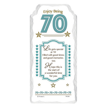 Enjoy Being 70 Sentimental Handcrafted Ceramic Plaque