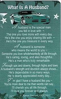What Is A HUSBAND Nice Verse Xpress Yourself Keepsake Wallet Purse Greeting Card