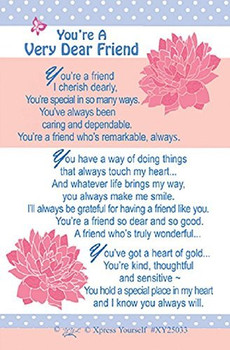 Friendship Keepsake Card You're A Very Dear Friend 