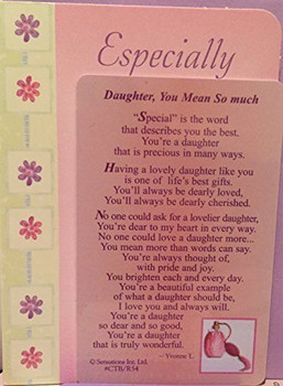 Daughter You Mean So Much' Sentimental Keepsake Wallet / Purse Card