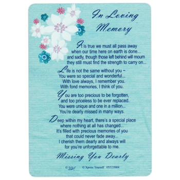 Memorial Graveside Card  In Loving Memory