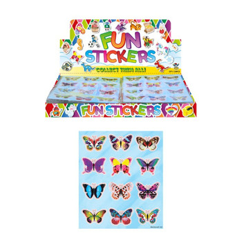 Sheet of 12 Butterfly Stickers