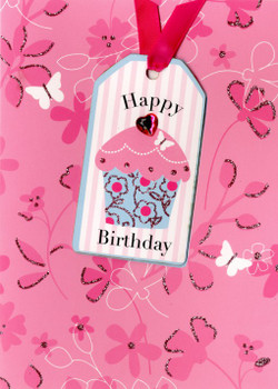 YOURS TRULY HAPPY BIRTHDAY CARD CUPCAKE TAG 