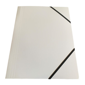 Pack of 12 Janrax A4 White Laminated Card 3 Flap Folders with Elastic Closure