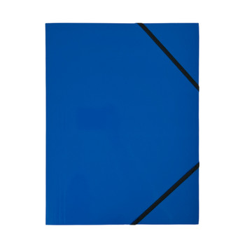 Pack of 120 Janrax A4 Blue Laminated Card 3 Flap Folders with Elastic Closure