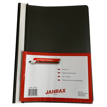 Pack of 60 Black A4 Project Folders by Janrax