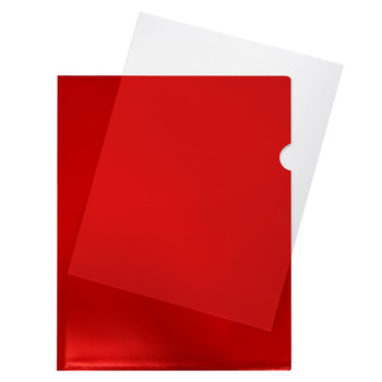 Pack of 1000 A4 Red L Shaped Open Top and Side Report File Folders