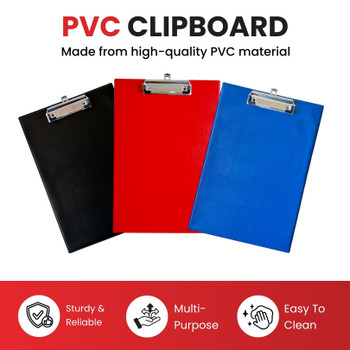 Pack of 48 Janrax A4 Red PVC Single Clipboards