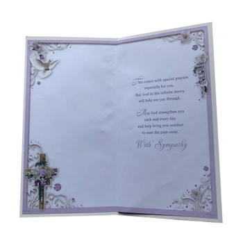 Loss of Partner Religious Cross Design Sympathy Opacity Card