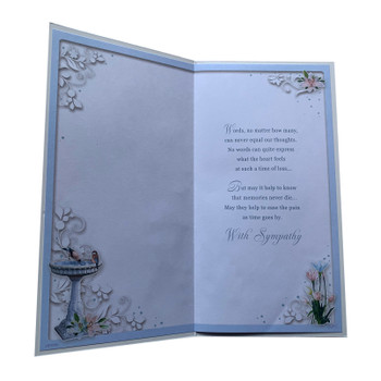 From Both of Us Birdbath Fountain Design Sympathy Opacity Card