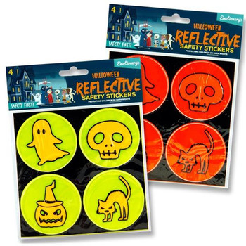 Pack of 4 Halloween High visibility Reflective Safety Stickers by Emotionery