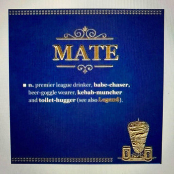 Mate Happy Birthday Humour Male Blue & Gold Hallmark Card