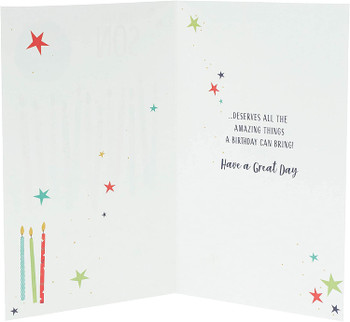 Son 13th and 16th Personalised Birthday Card Fire Candles