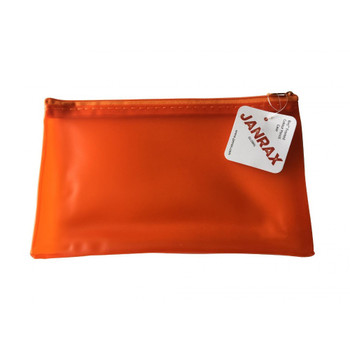 Pack of 12 8x5" Frosted Orange Pencil Cases