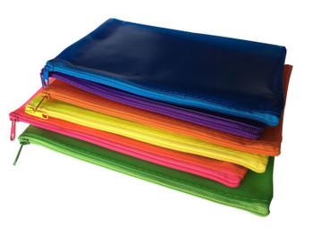 Pack of 12 8x5" Frosted Assorted Colour Pencil Cases