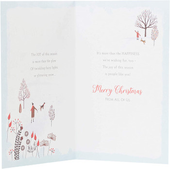 Christmas Wishes From All of Us Beautiful Winter Scene Design Christmas Card